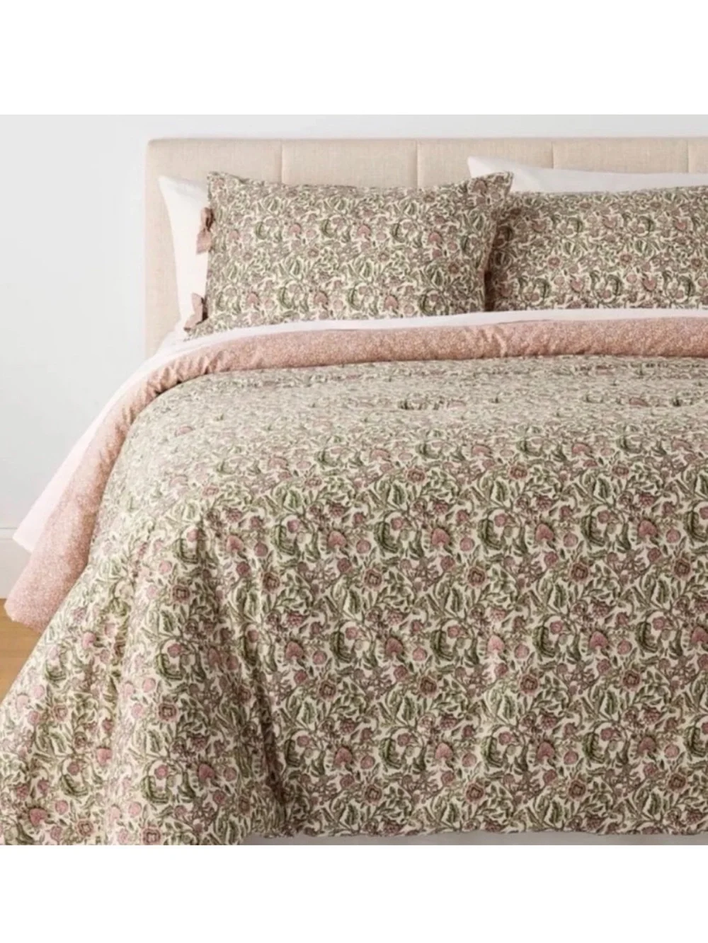 Threshold Taupe and Cream Floral Comforter Set